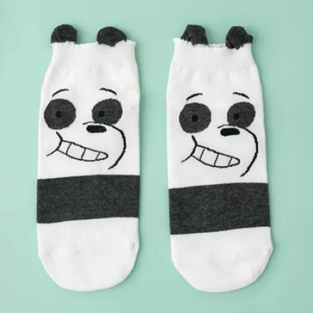 Cute Panda Socks - White and Black